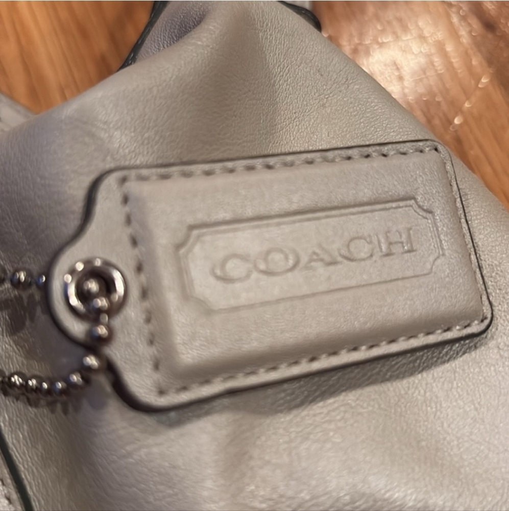 Coach Ashley Gray/Silver Leather Satchel - Picture 2 of 10